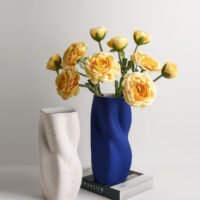 Matte frosted twisted shape ceramic flower vase