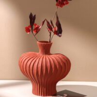 Unique lantern fruit shaped ceramic flower vase