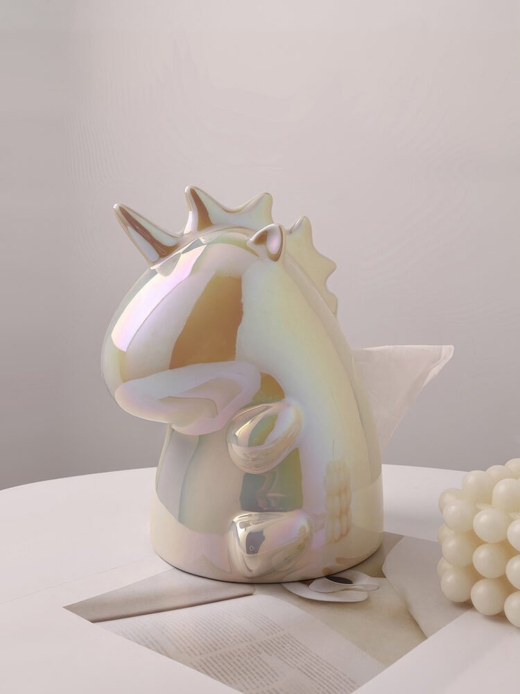 Wabiv creative unicorn shaped ceramic tissue box cover for home decor