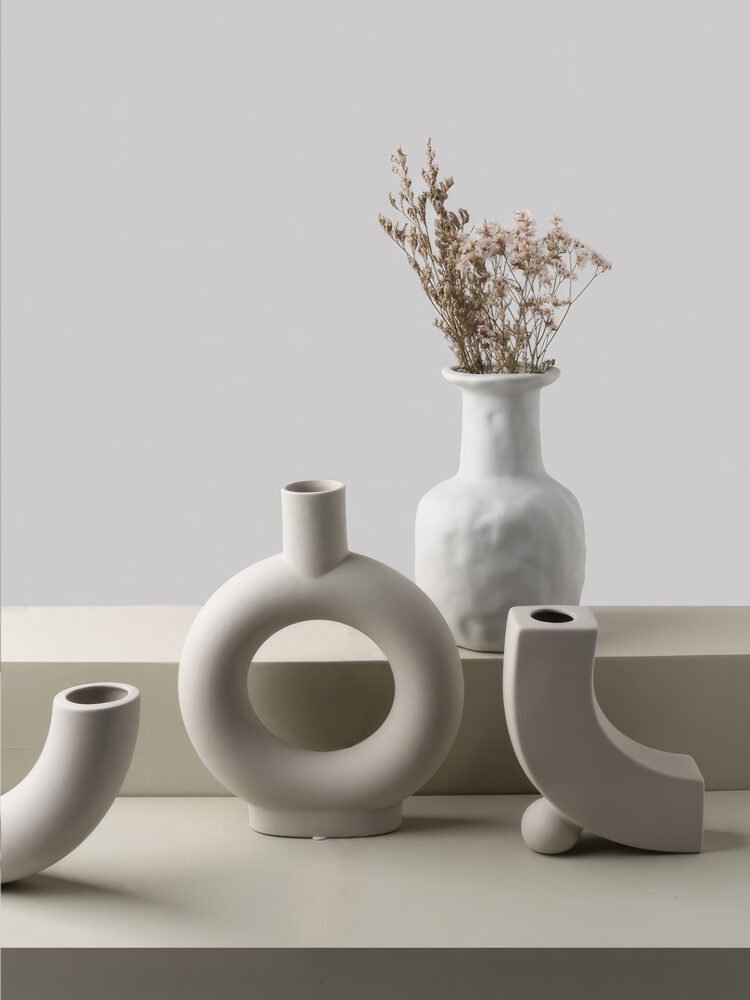 Wabiv raw unglazed ceramic vase with matte natural finish