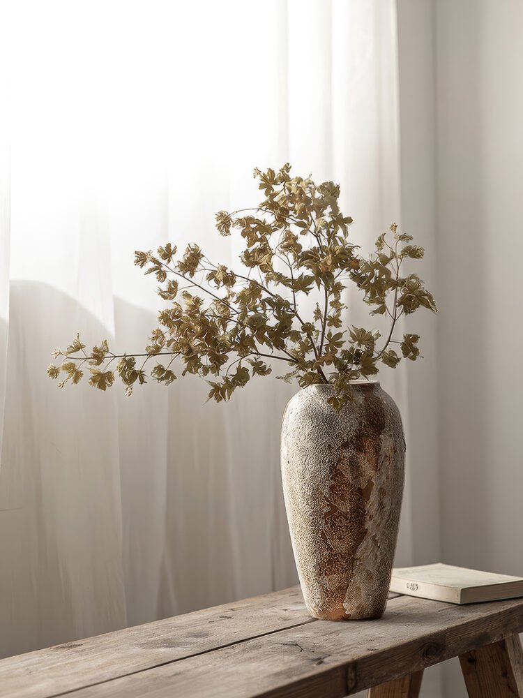 Wabiv vintage style distressed pottery flower vases