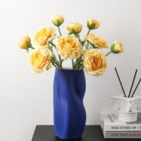 Matte frosted twisted shape ceramic flower vase