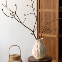 Wabi-sabi minimalist vase with irregular surface pattern