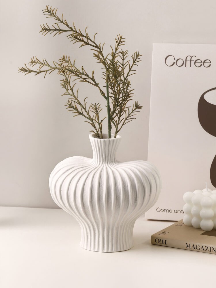 Unique lantern fruit shaped ceramic flower vase