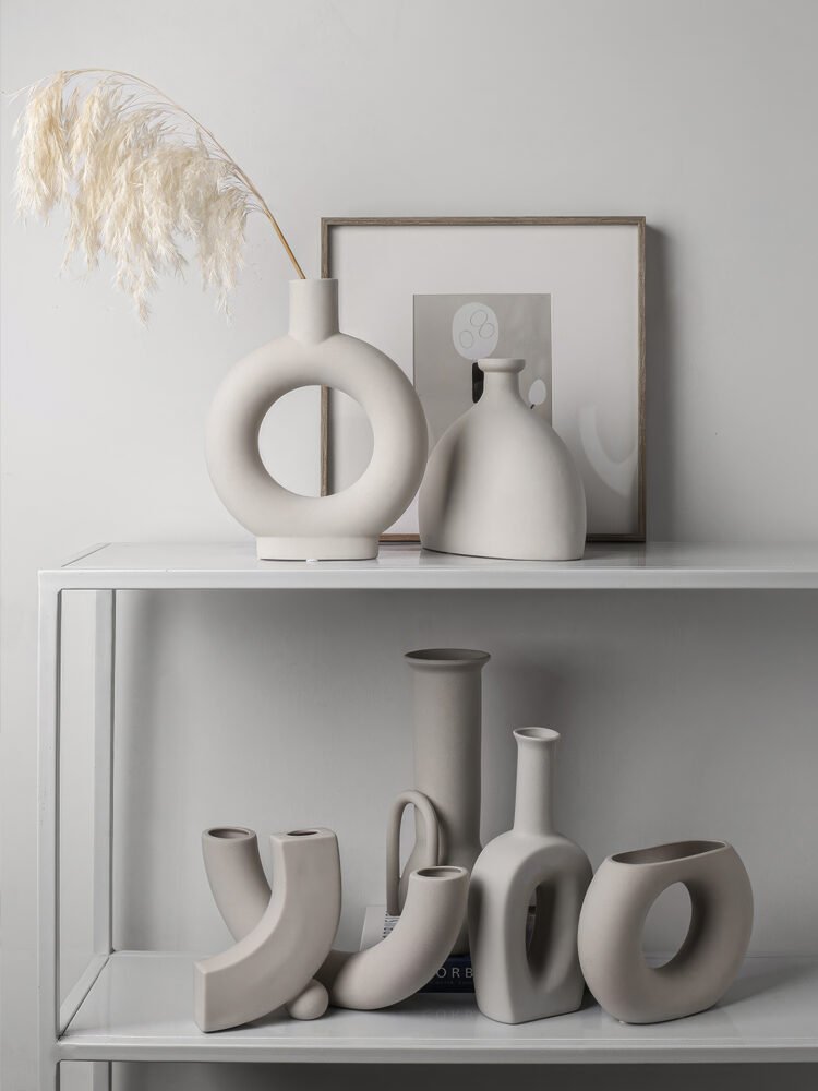 Wabiv raw unglazed ceramic vase with matte natural finish