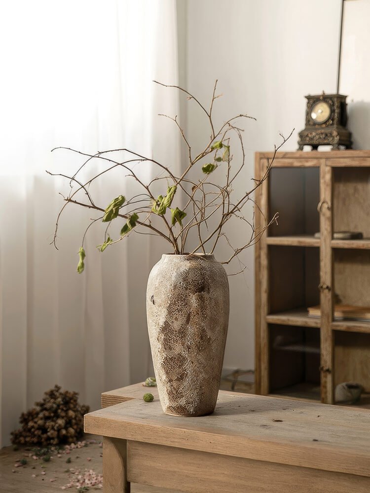 Wabiv vintage style distressed pottery flower vases