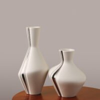 Wabiv three-fold geometric patterned ceramic vase