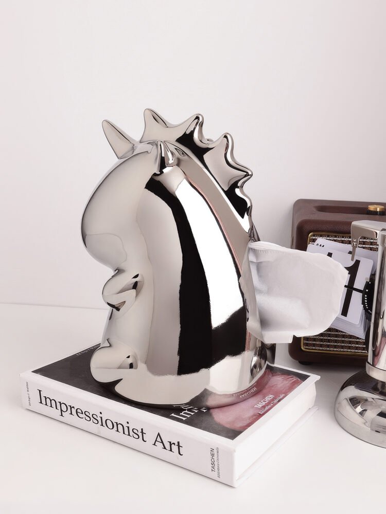 Wabiv creative unicorn shaped ceramic tissue box cover for home decor