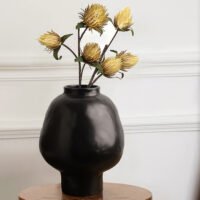 Wabiv tall ceramic bottle vase with hammered texture finish