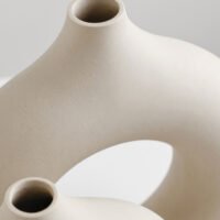 Trendy Instagram style unglazed donut vase for minimalist decor