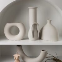 Wabiv raw unglazed ceramic vase with matte natural finish