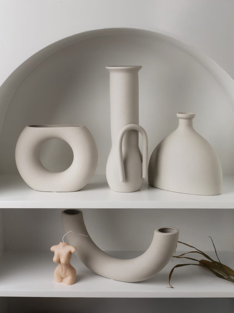 Wabiv raw unglazed ceramic vase with matte natural finish