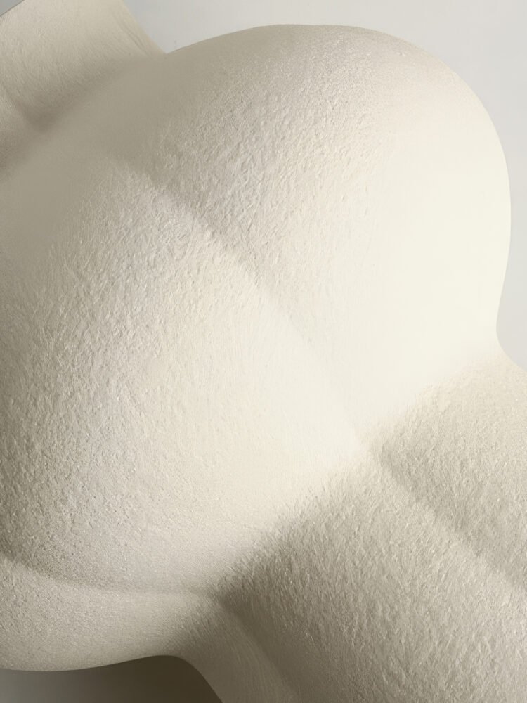 Creamy white multi-petal shaped aesthetic ceramic vase