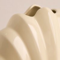 Minimalist cream white shell shaped ceramic vase Madeleine style for home decor