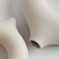 Trendy Instagram style unglazed donut vase for minimalist decor