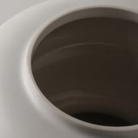 Minimalist hollow donut-shaped ceramic vase