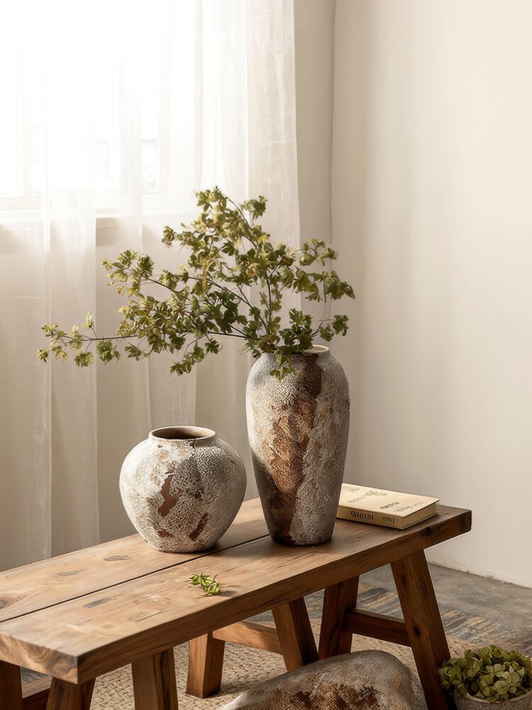 Wabiv vintage style distressed pottery flower vases