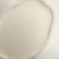 Creamy white multi-petal shaped aesthetic ceramic vase