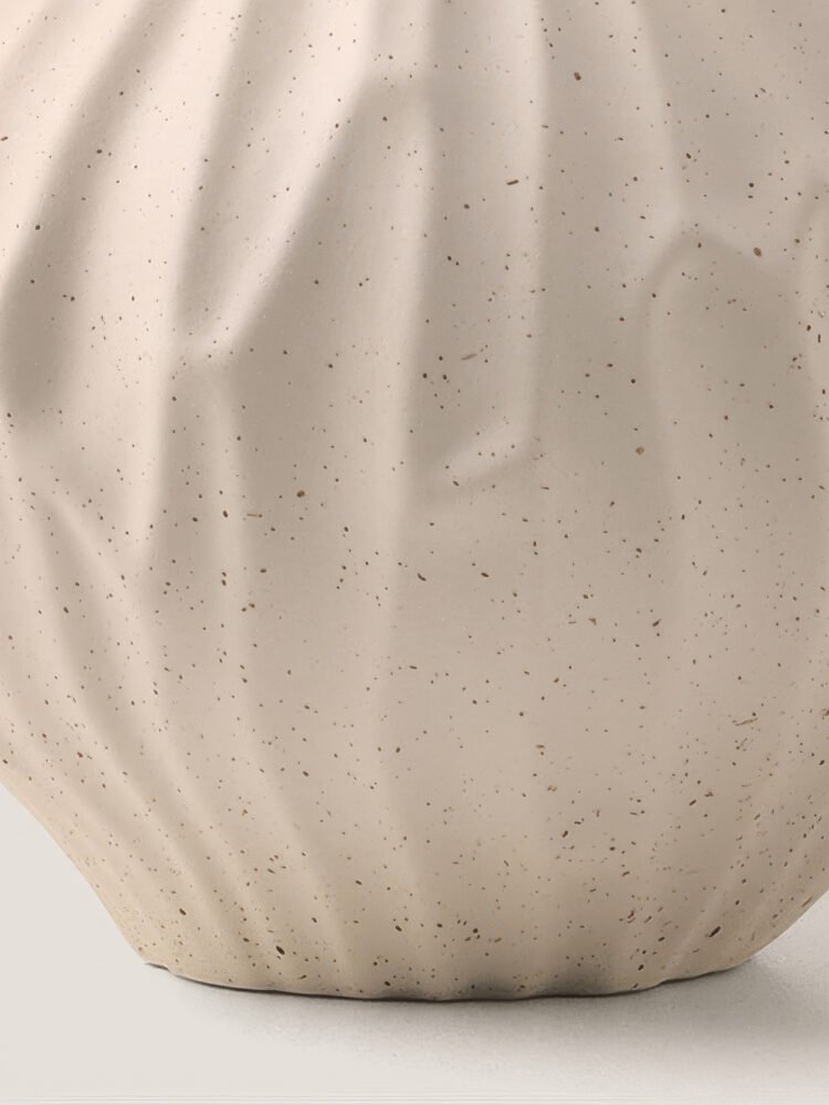 Wabi-sabi minimalist vase with irregular surface pattern