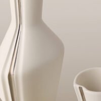 Wabiv three-fold geometric patterned ceramic vase