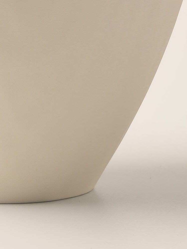 Wide-mouthed ceramic vase with irregular wabi-sabi pattern texture