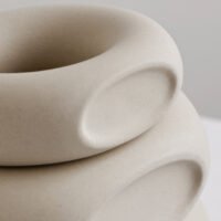 Trendy Instagram style unglazed donut vase for minimalist decor