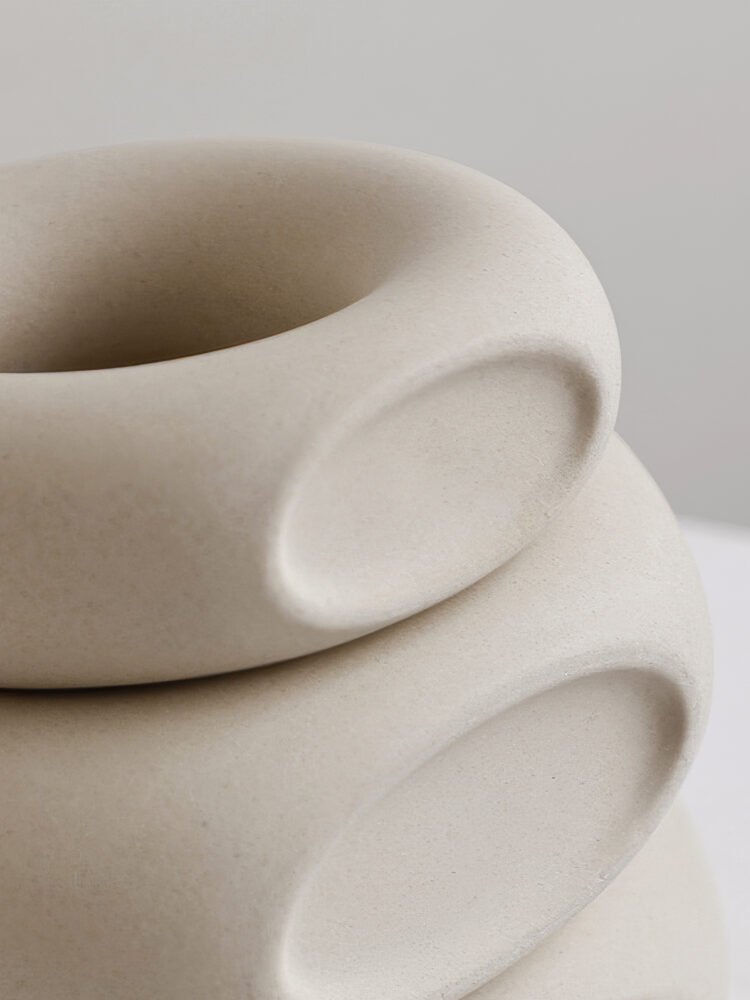 Trendy Instagram style unglazed donut vase for minimalist decor