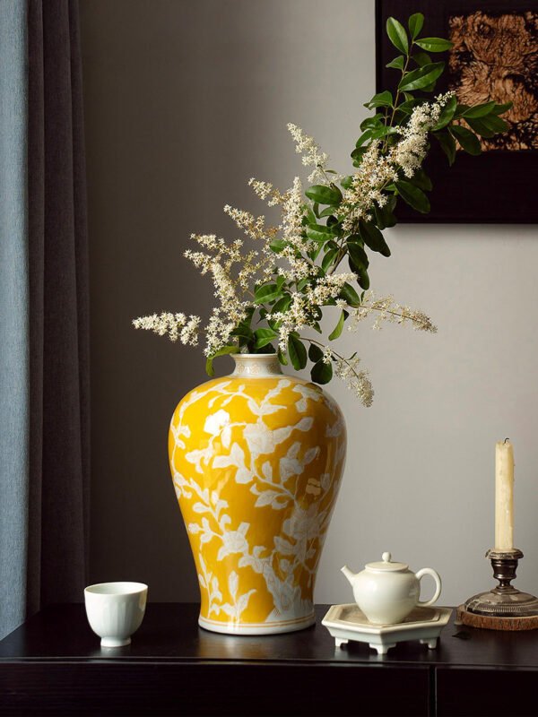 Rich and noble yellow orchid vase