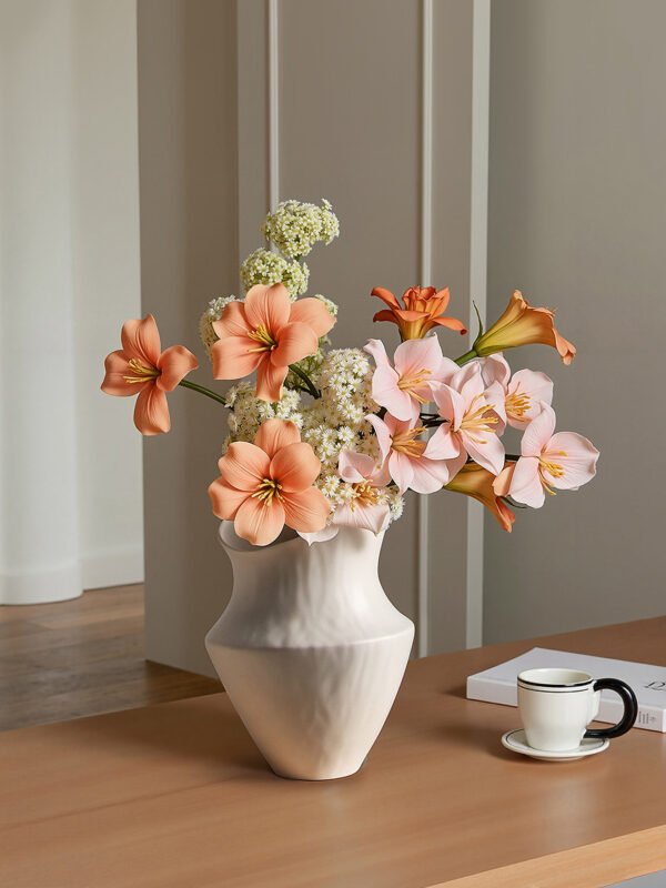 Wide-mouthed irregular patterned vase