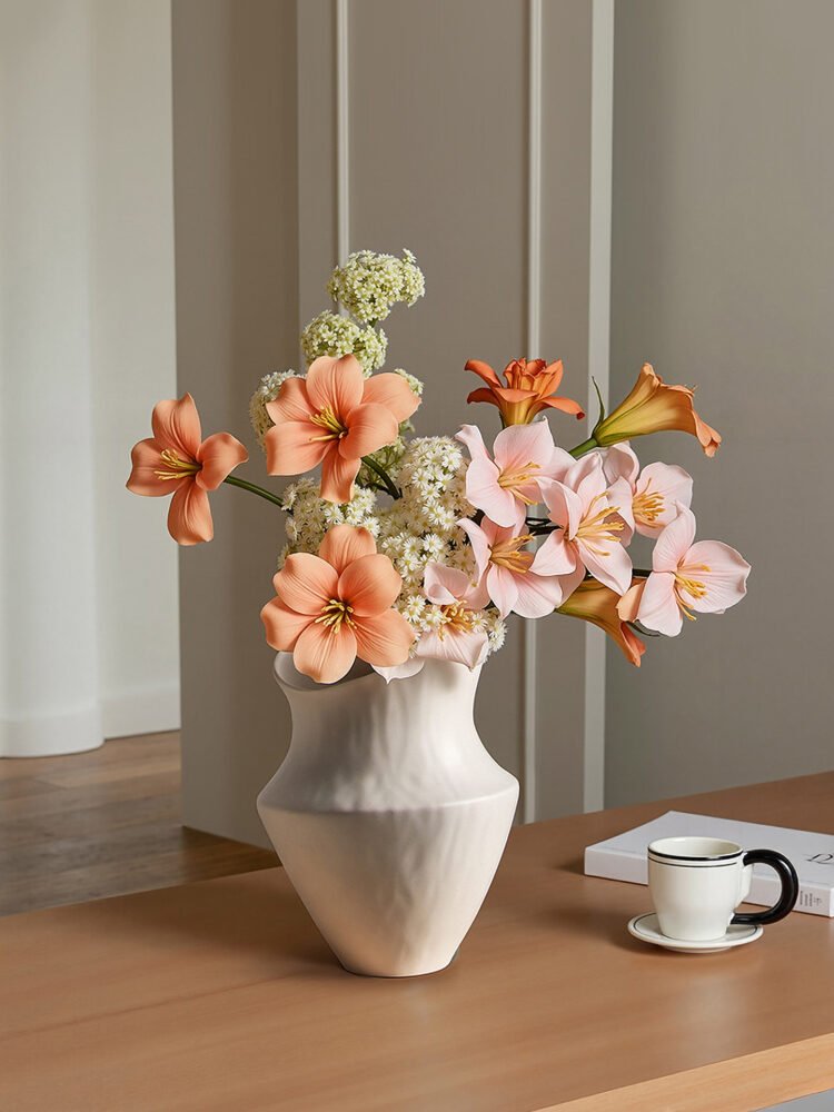 Wide-mouthed irregular patterned vase