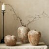 Wabi-sabi style rustic pottery vintage vase