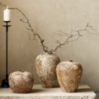 zhutu1 Wabi-sabi style rustic pottery vintage vase