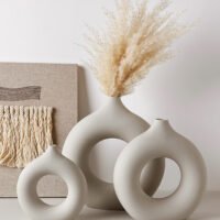 Wabiv Instagram-worthy donut-shaped unglazed vase