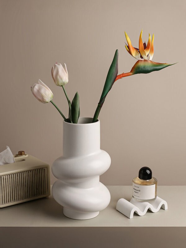 Donut-shaped ceramic vase