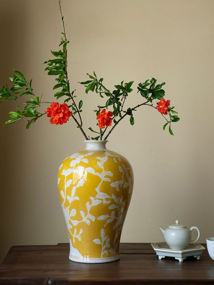 Rich and noble yellow orchid vase