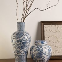 Wabiv Blue and white porcelain vase