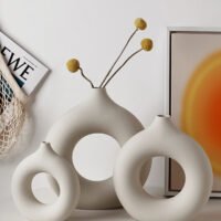 Wabiv Instagram-worthy donut-shaped unglazed vase