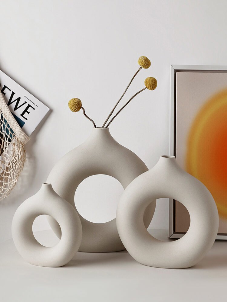 Wabiv Instagram-worthy donut-shaped unglazed vase
