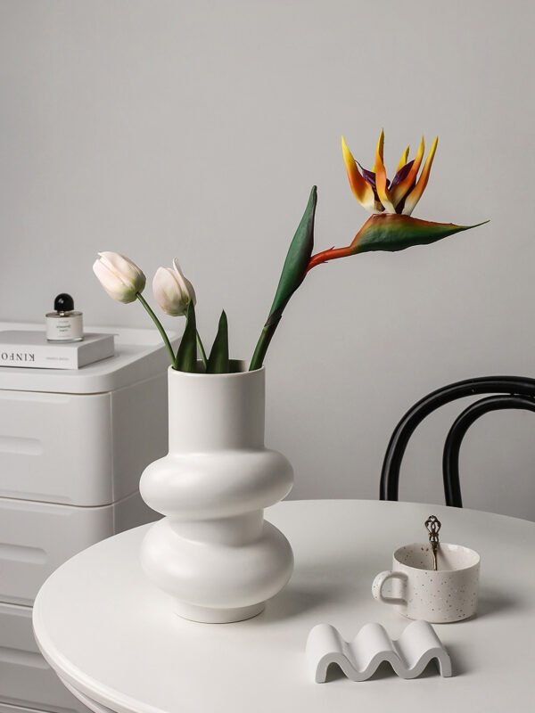 Donut-shaped ceramic vase