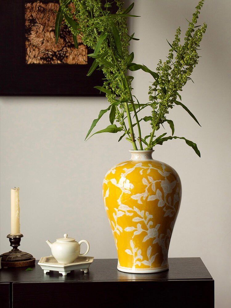 Rich and noble yellow orchid vase