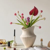 Wide-mouthed irregular patterned vase