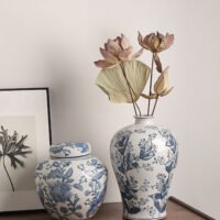 Wabiv Blue and white porcelain vase