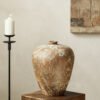 Wabi-sabi style rustic pottery vintage vase