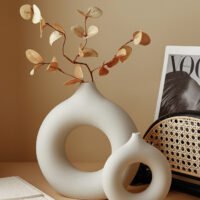 Wabiv Instagram-worthy donut-shaped unglazed vase