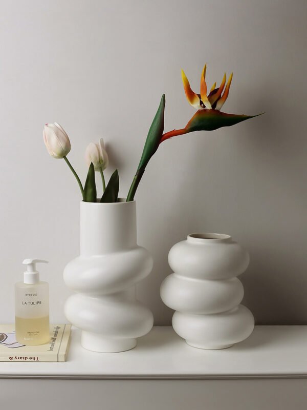 Donut-shaped ceramic vase