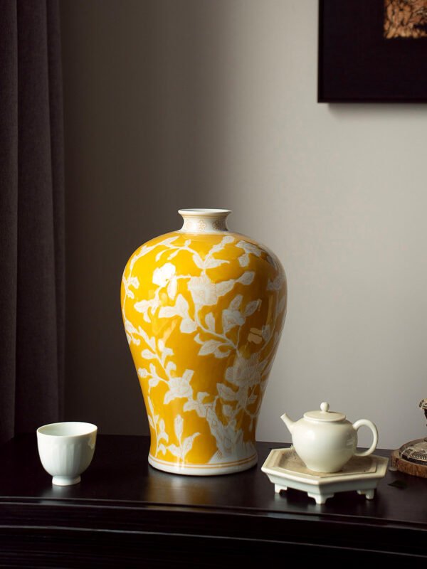 Rich and noble yellow orchid vase