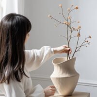 Wide-mouthed irregular patterned vase