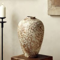 zhutu4 Wabi-sabi style rustic pottery vintage vase