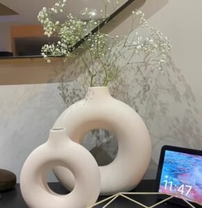 Wabiv Instagram-worthy donut-shaped unglazed vase
