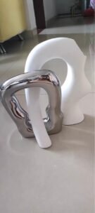 Irregularly shaped color-blocked vase